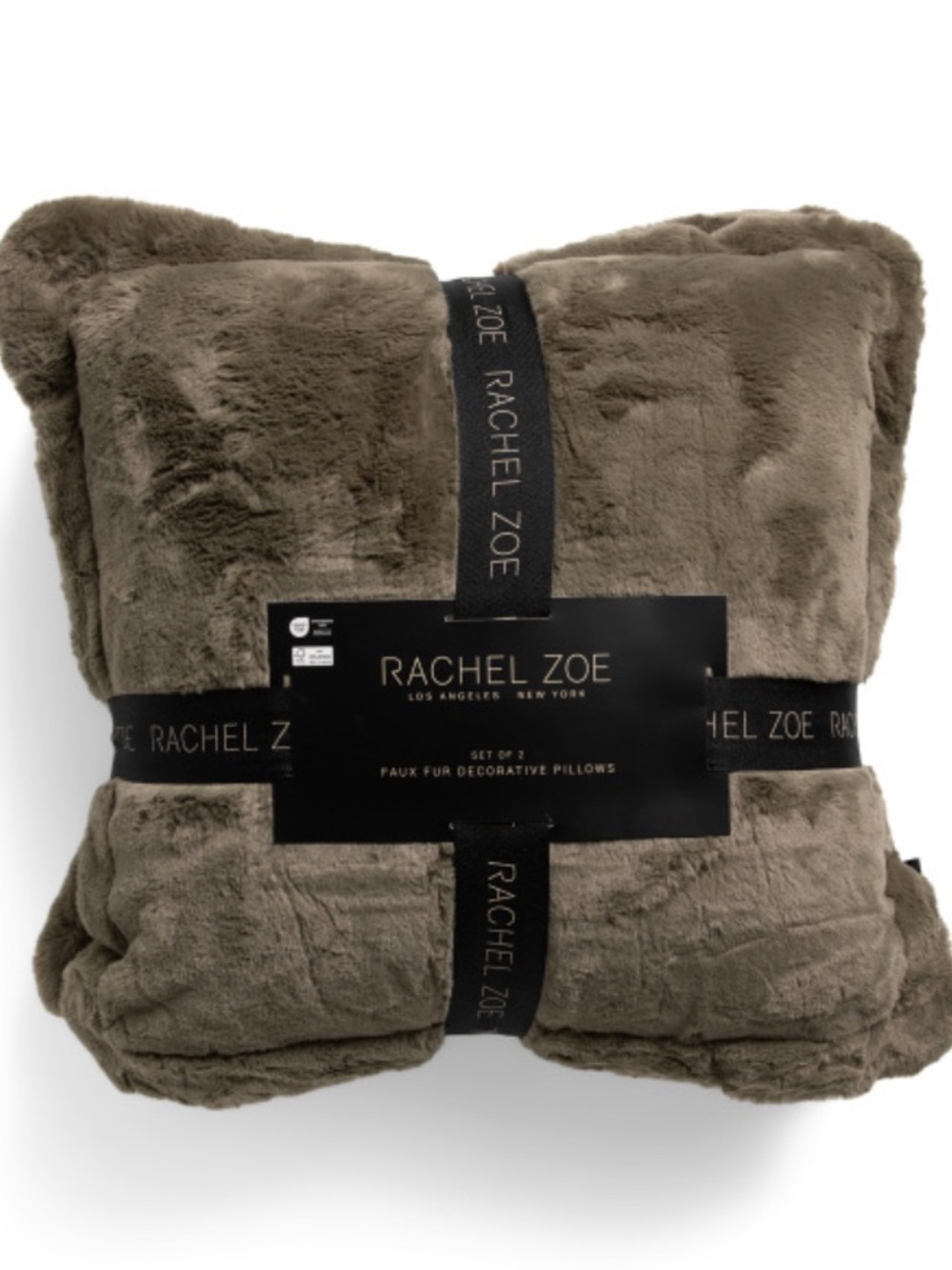 Rachel Zoe Faux Fur Decorative Pillow Set in Taupe